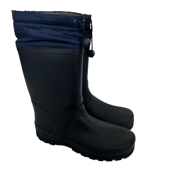 Lands End Navy Blue Lined Snow Rain Boots Sz 5 Youth - Picture 8 of 8